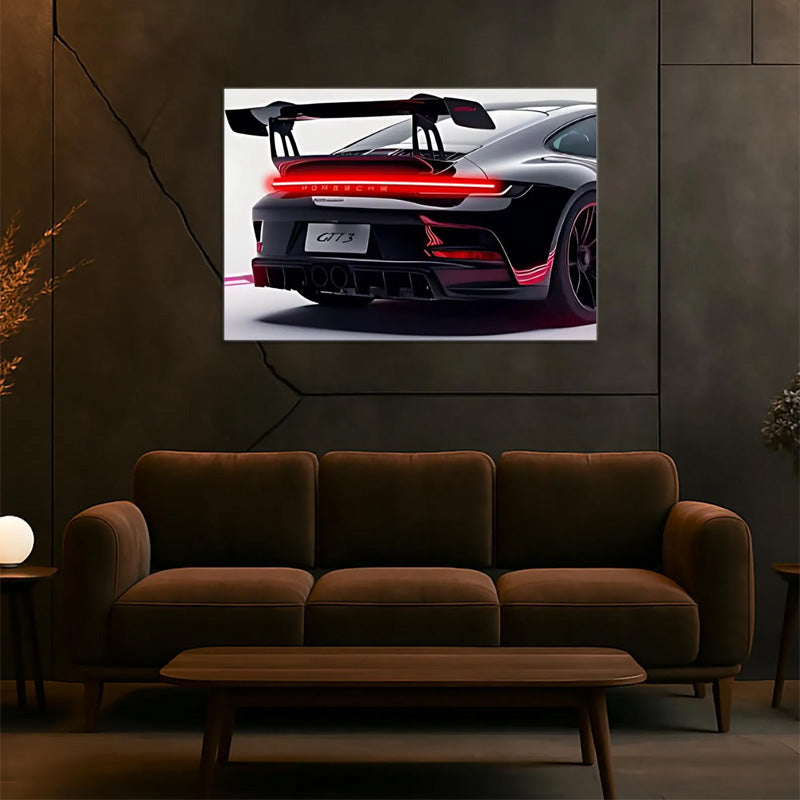 Acrylic UV-Printed Rear Sport Car LED Art with Remote Control