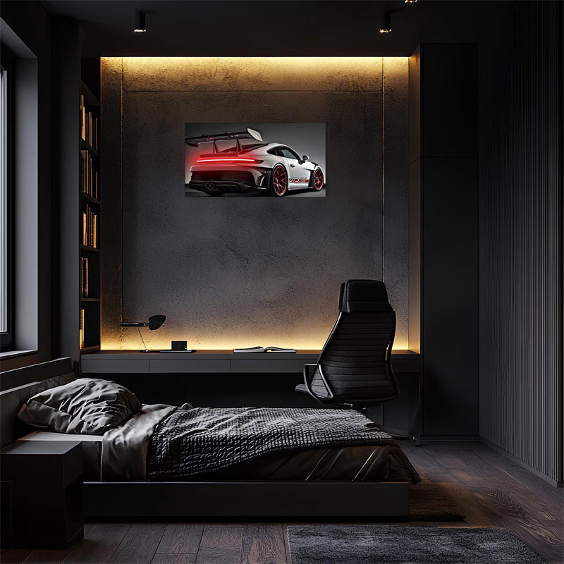 Modern Neon Performance Car Wall Art (UV Printed) – Gamer Room & Man Cave Decor