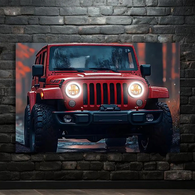 Off-Road SUV Wall Art with LED Glow – UV-Printed Automotive Acrylic, Man Cave & Garage Decor