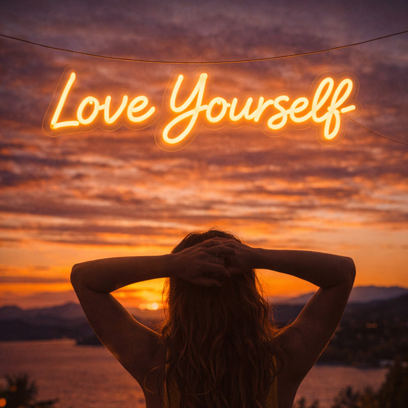 “Love Yourself” LED Neon Sign – Warm Self-Care Wall Decor