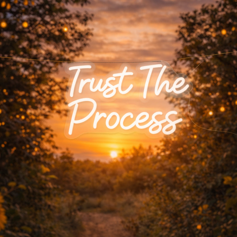 “Trust The Process” LED Neon Sign – Calm Motivational Wall Decor
