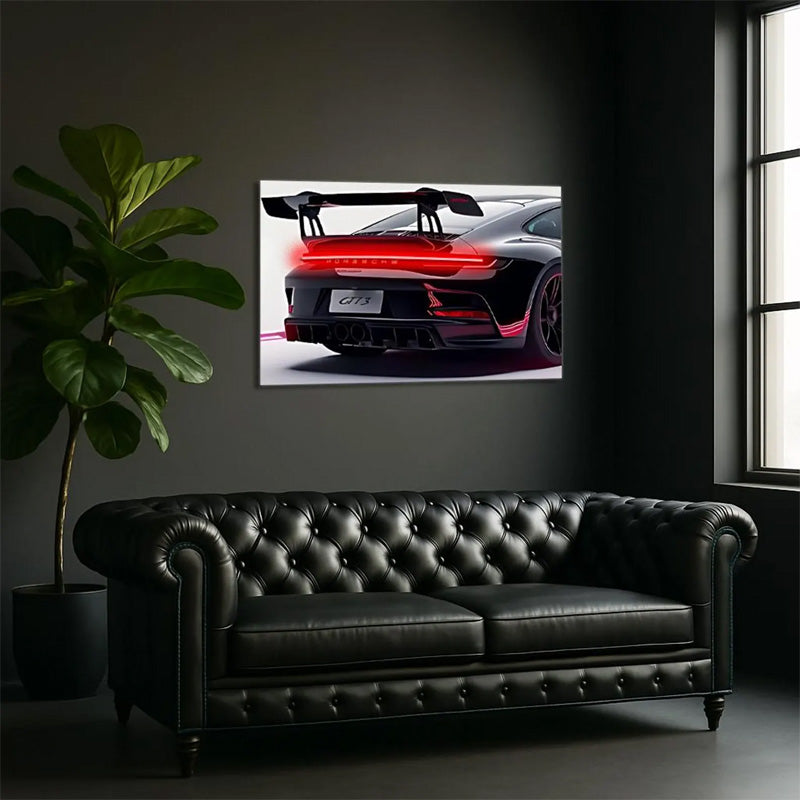 Acrylic UV-Printed Rear Sport Car LED Art with Remote Control
