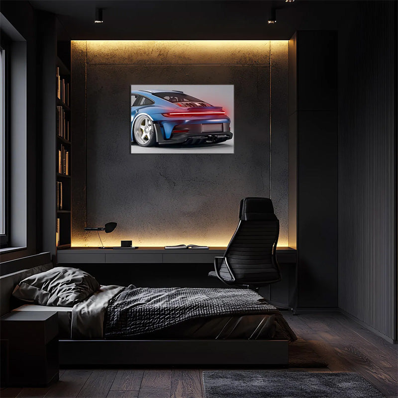 Modern Neon Sports Car Wall Art (UV Printed) – Gamer Room & Man Cave Decor