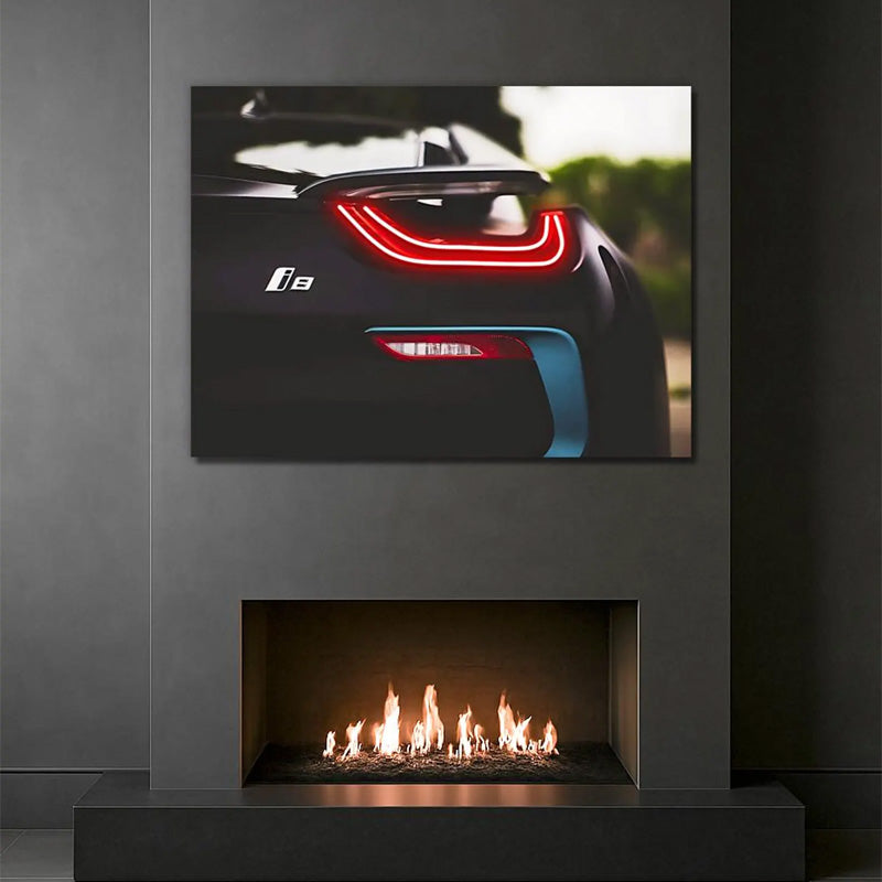 Neon Sports Car Poster – LED Wall Art Print for Men | Supercar Decor