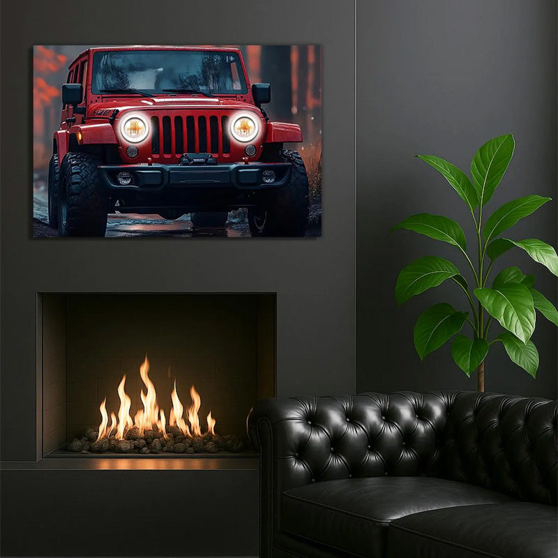 Off-Road SUV Wall Art with LED Glow – UV-Printed Automotive Acrylic, Man Cave & Garage Decor