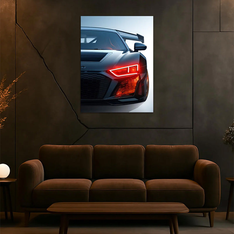 UV Printed Neon Supercar Wall Art – Modern Automotive Canvas for Gamer Room & Man Cave