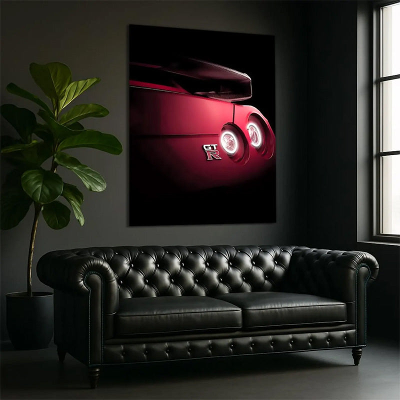 LED Sports Car Tail Light Wall Art – UV-Printed Acrylic (Free Remote Included)