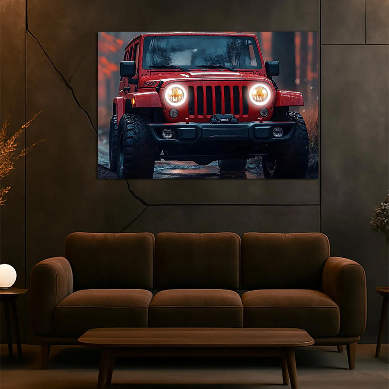 Off-Road SUV Wall Art with LED Glow – UV-Printed Automotive Acrylic, Man Cave & Garage Decor
