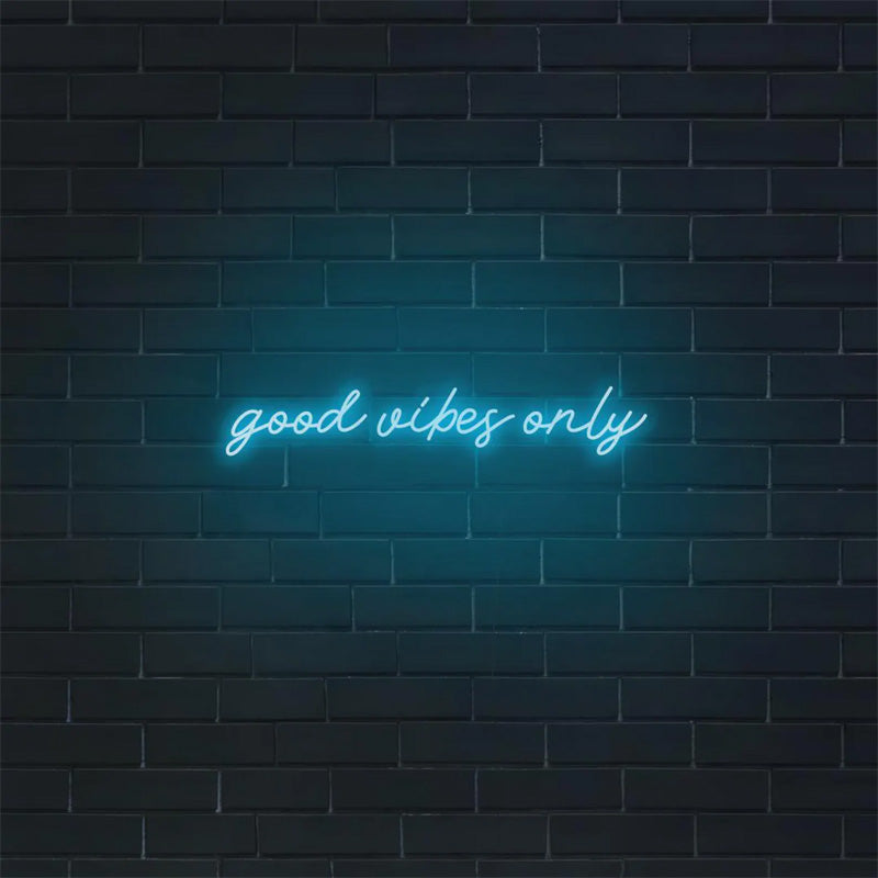 “Good Vibes Only” Neon Wall Art – Modern UV Printed Decor
