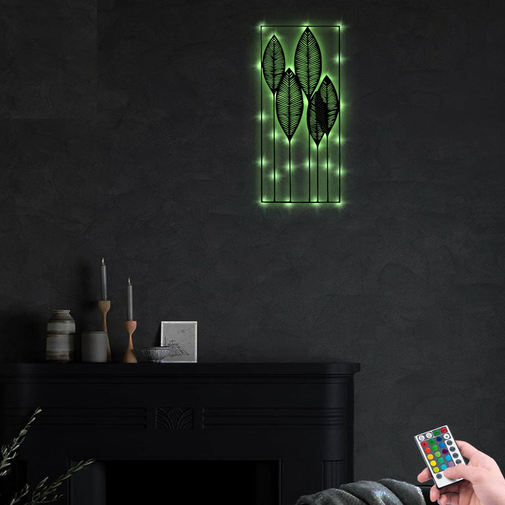 Leaves So Classic I Love Tree - Led Light Metal - Owls Matrix LTD