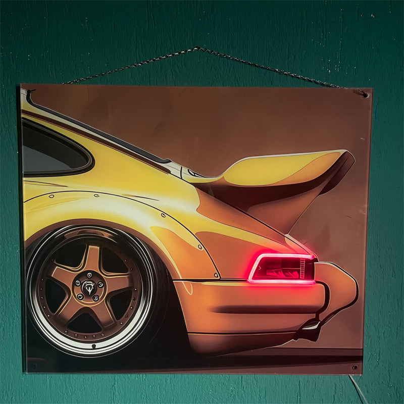 Acrylic UV-Printed Car Neon Poster with LED Glow