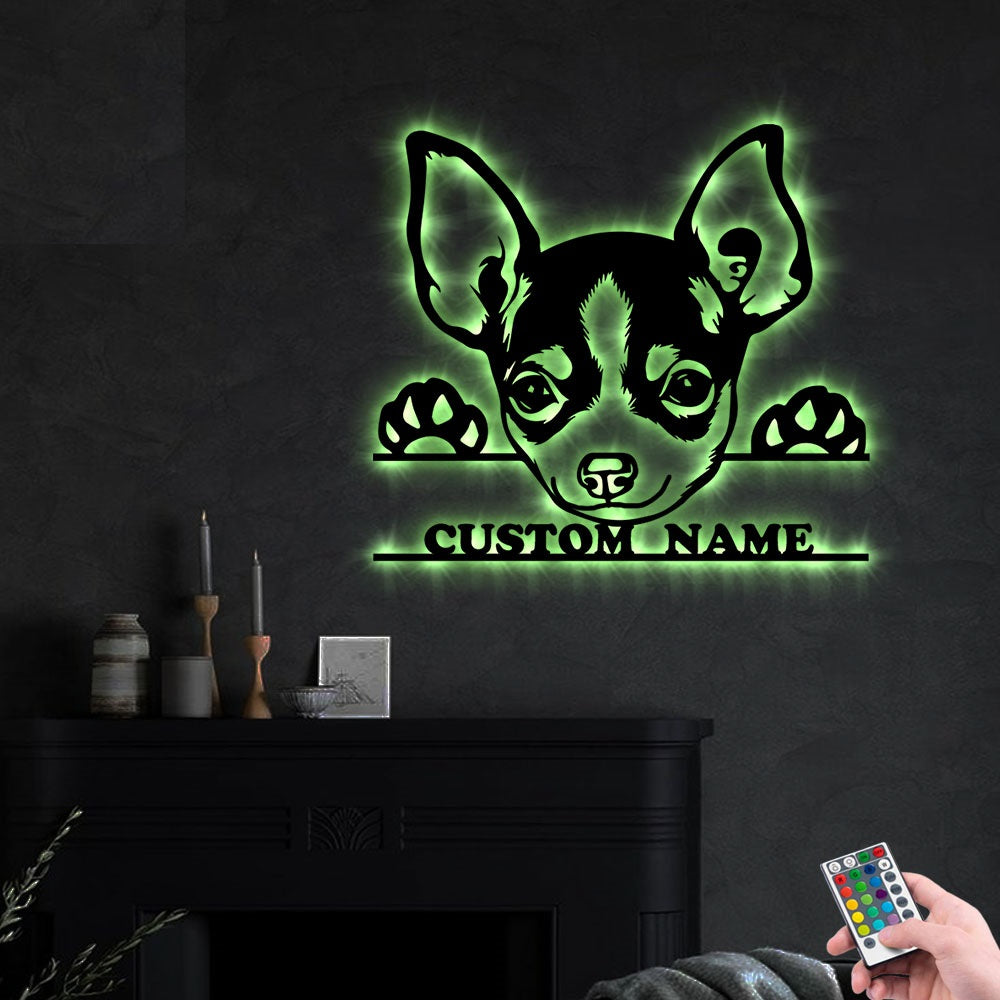 Chihuahua Dog Cute Style - Led Light Metal - Owls Matrix LTD