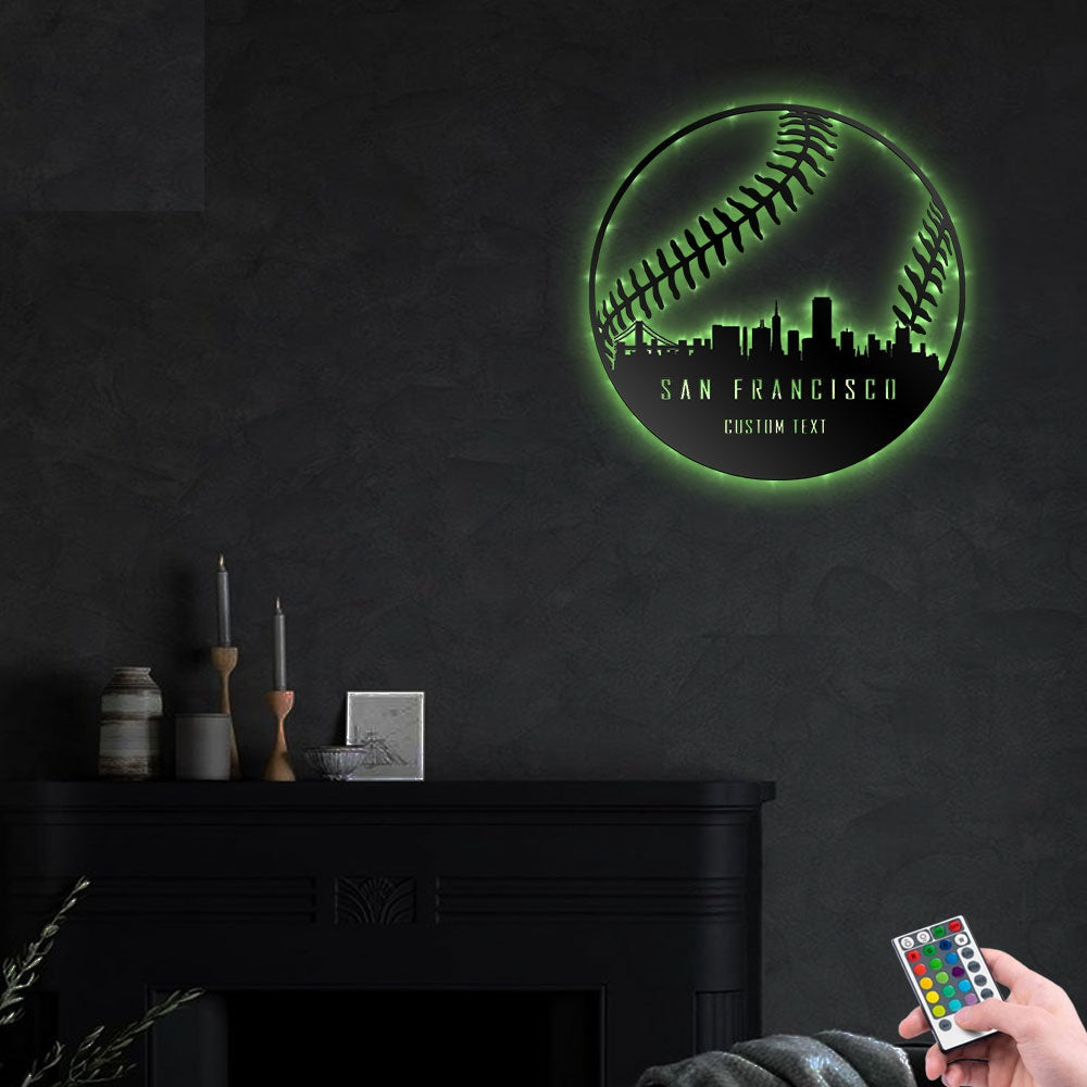 Baseball San Francisco Personalized - Led Light Metal - Owls Matrix LTD