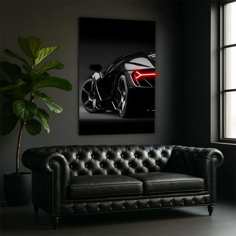 Custom Neon Supercar Wall Art (UV Printed) – Futuristic Automotive Decor