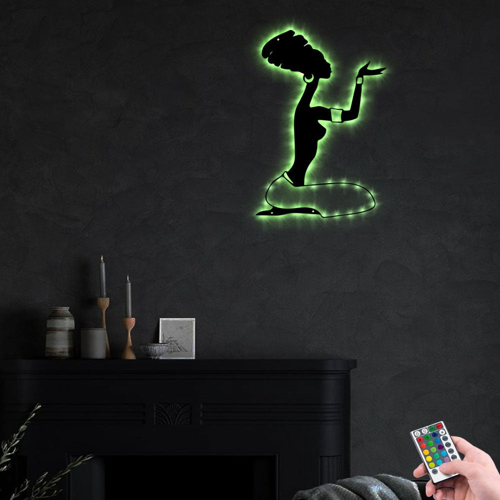 Afro American Women - Led Light Metal - Owls Matrix LTD