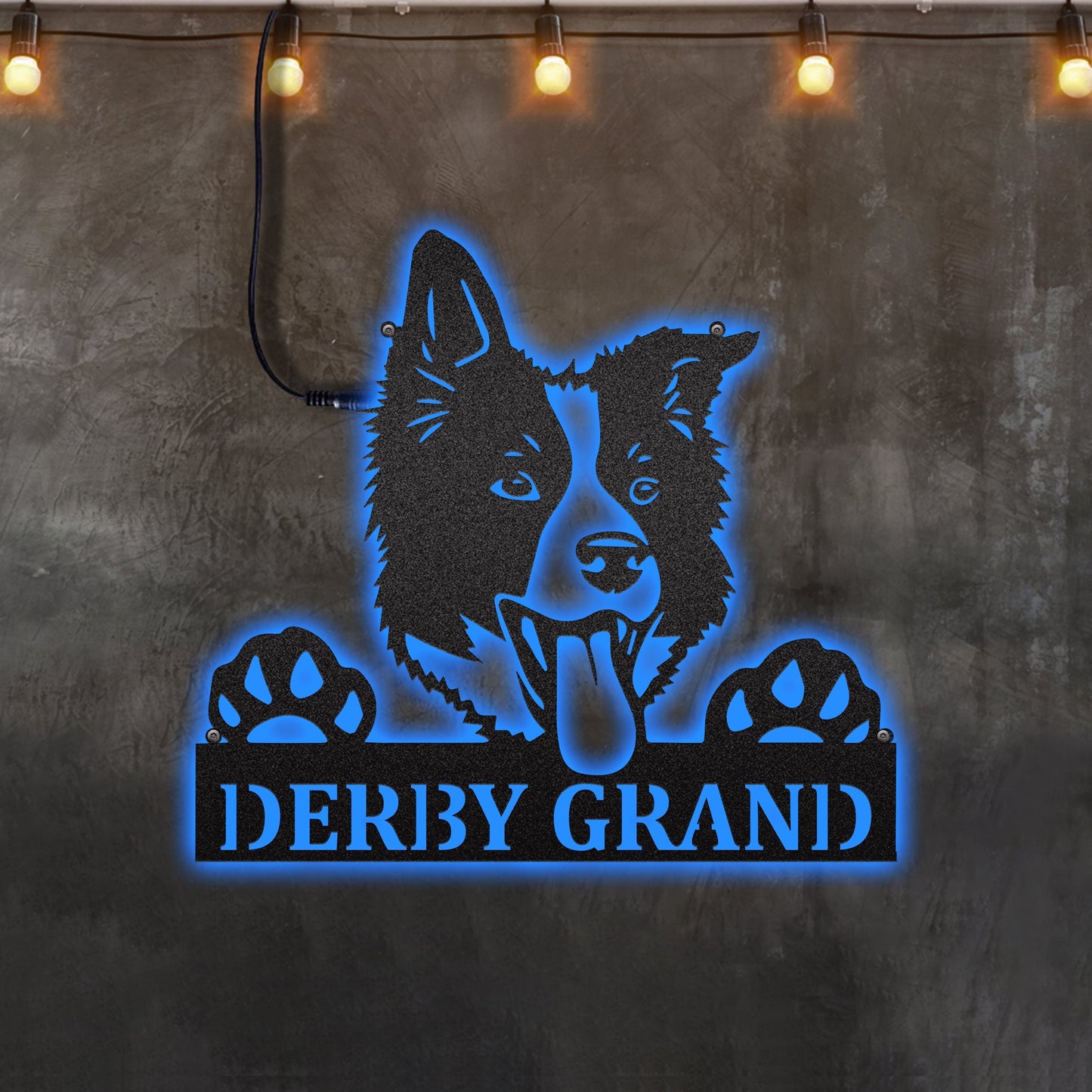 Border Collie Dogs Personalized - Led Light Metal - Owls Matrix LTD