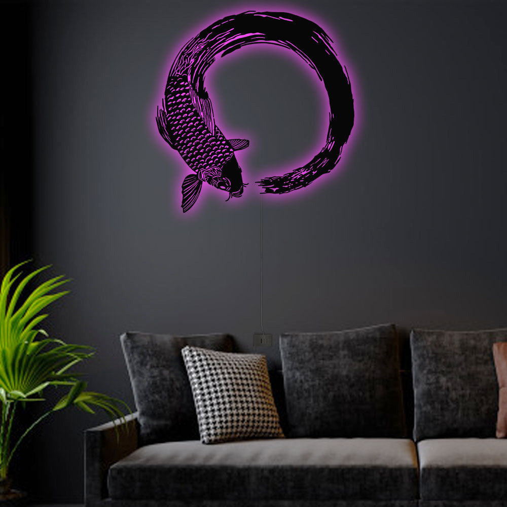 Fish Koi Fish Nice - Led Light Metal - Owls Matrix LTD