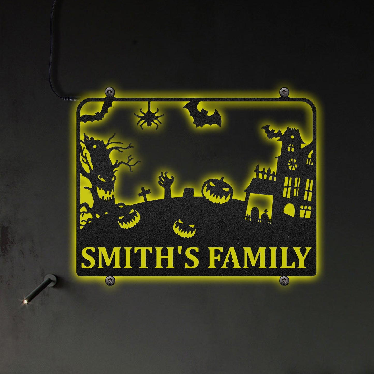 Halloween Horror Night Personalized - Led Light Metal - Owls Matrix LTD