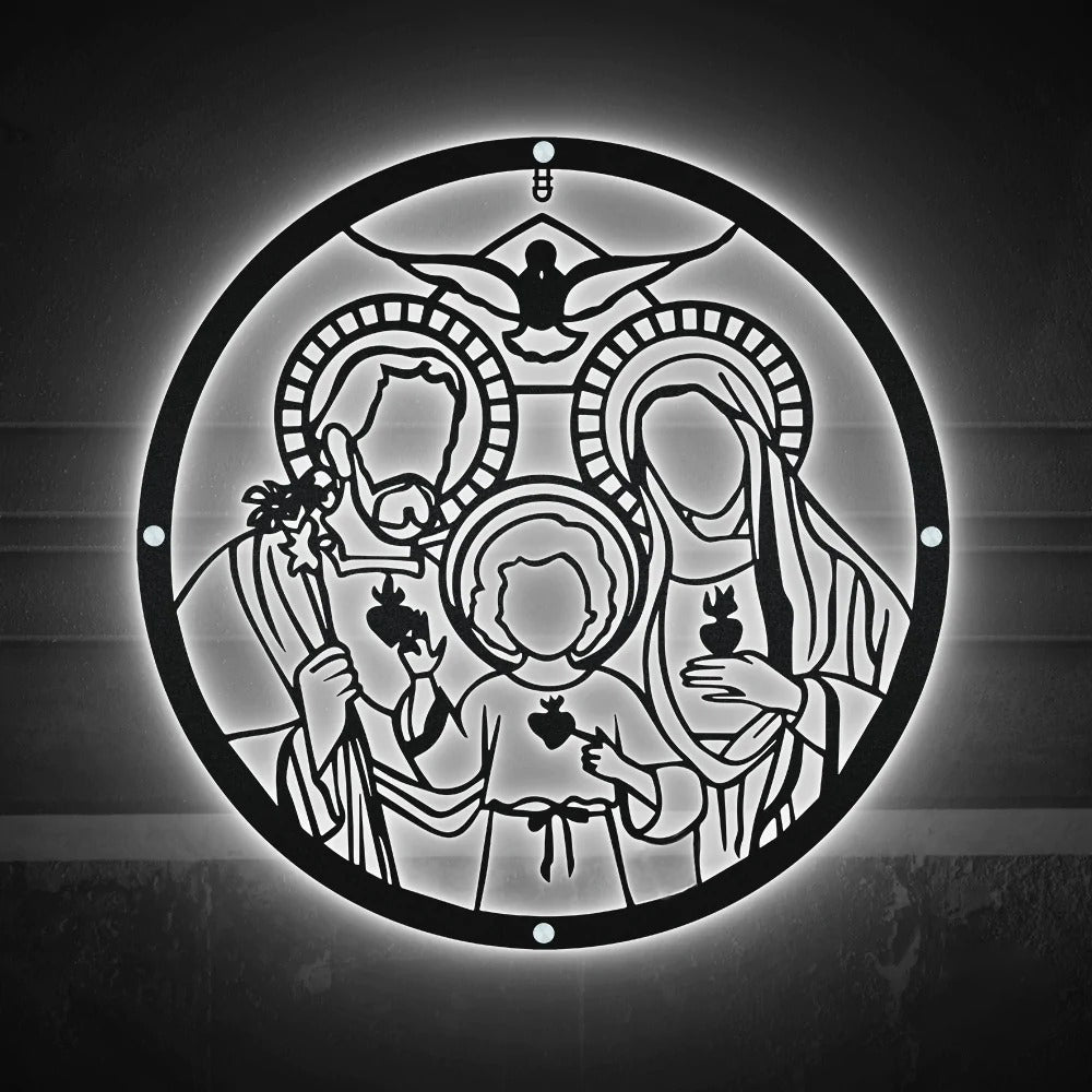 Jesus Catholic Home Desgin Monogram For Christian House - Led Light Metal - Owls Matrix LTD