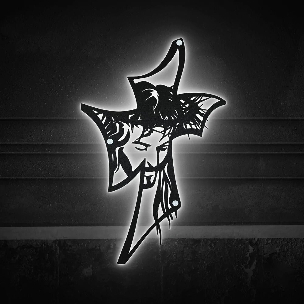Jesus Cross I Am The Way- Led Light Metal - Owls Matrix LTD