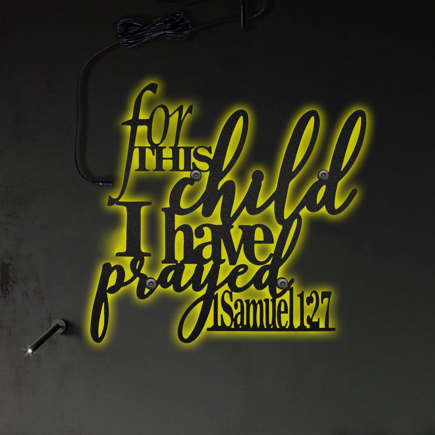 Jesus For This Child I Have Prayed - Led Light Metal - Owls Matrix LTD