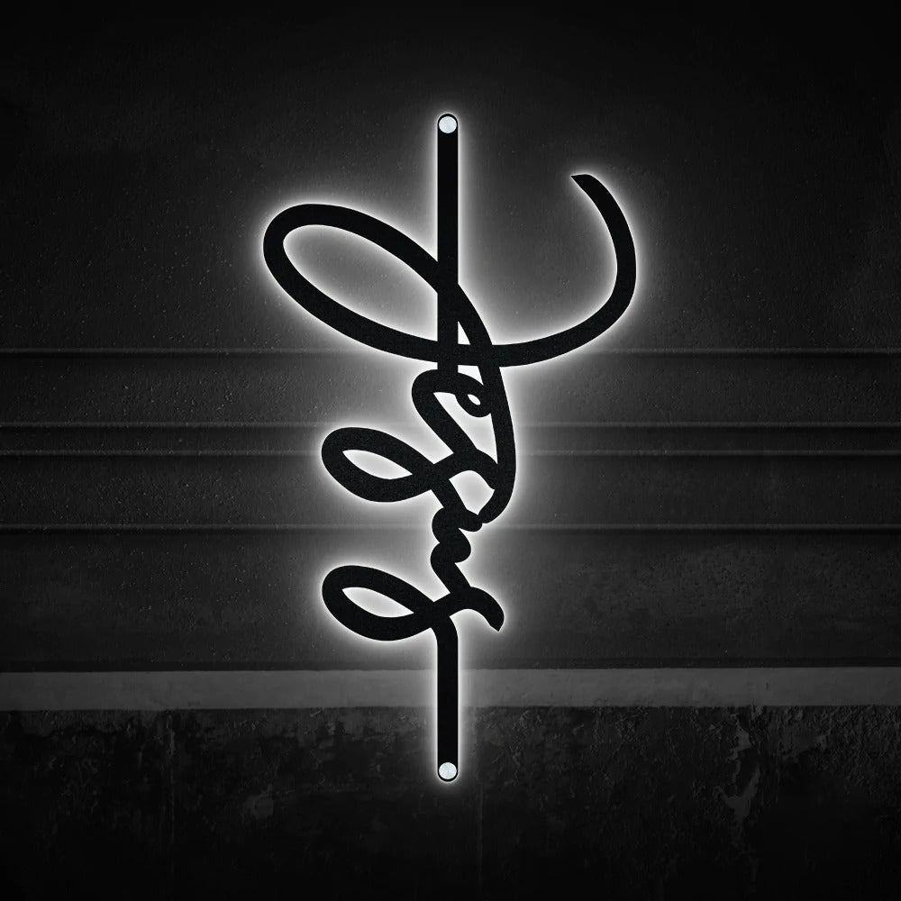 Jesus Text - Led Light Metal - Owls Matrix LTD