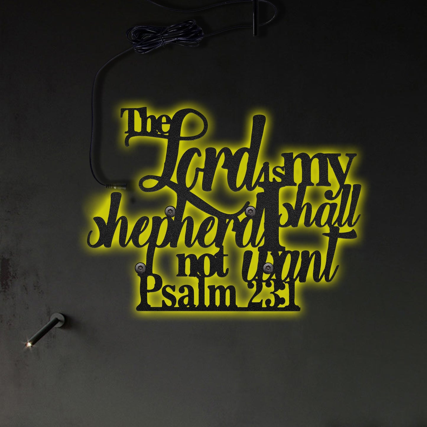 Jesus The Lord Is My Shepherd - Led Light Metal - Owls Matrix LTD