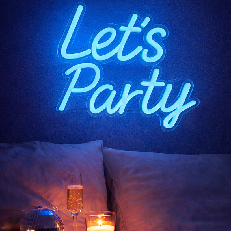 Let’s Party Script LED Neon Sign for Event, Bar and Wall Decoration