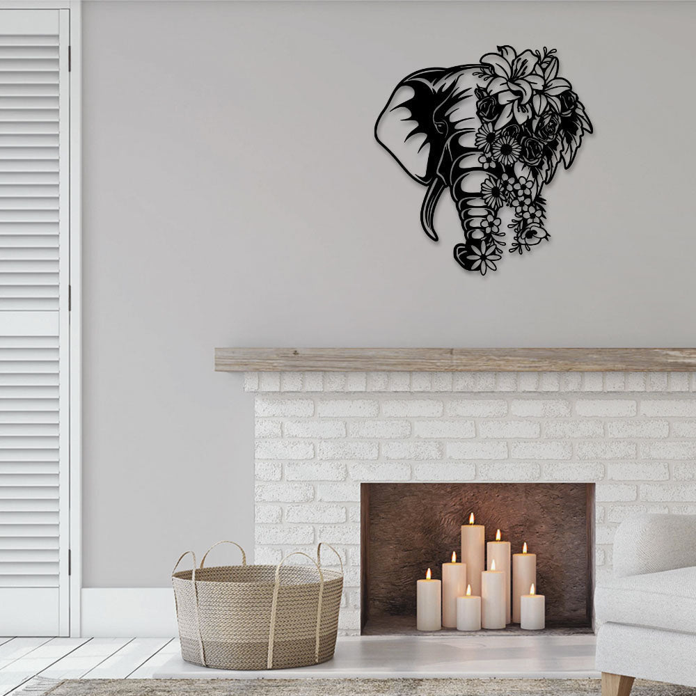 Floral Elephant Classic Style - Led Light Metal - Owls Matrix LTD