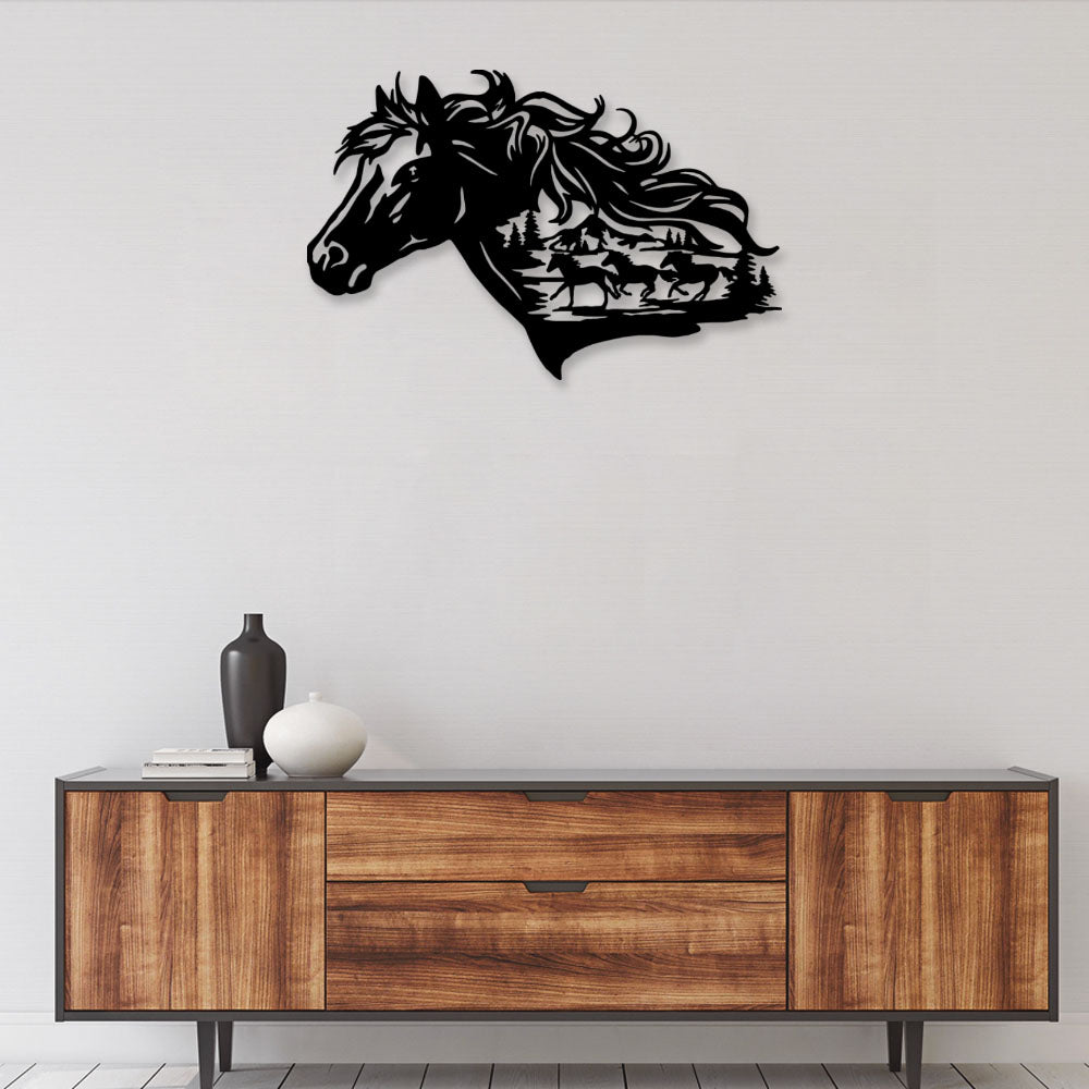 Horse Running So Cool - Led Light Metal - Owls Matrix LTD