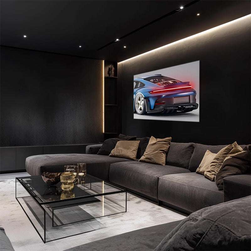 Modern Neon Sports Car Wall Art (UV Printed) – Gamer Room & Man Cave Decor