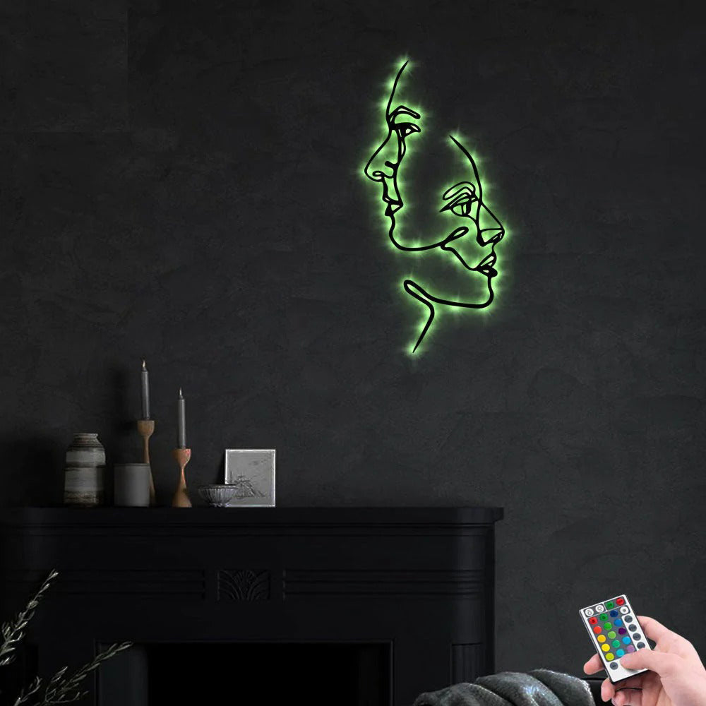 Woman Love Lovely Life - Led Light Metal - Owls Matrix LTD