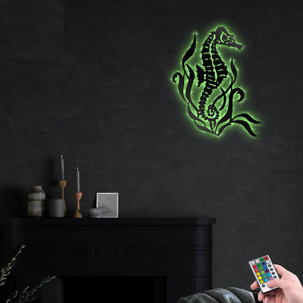 Seahorse The Sea - Led Light Metal - Owls Matrix LTD