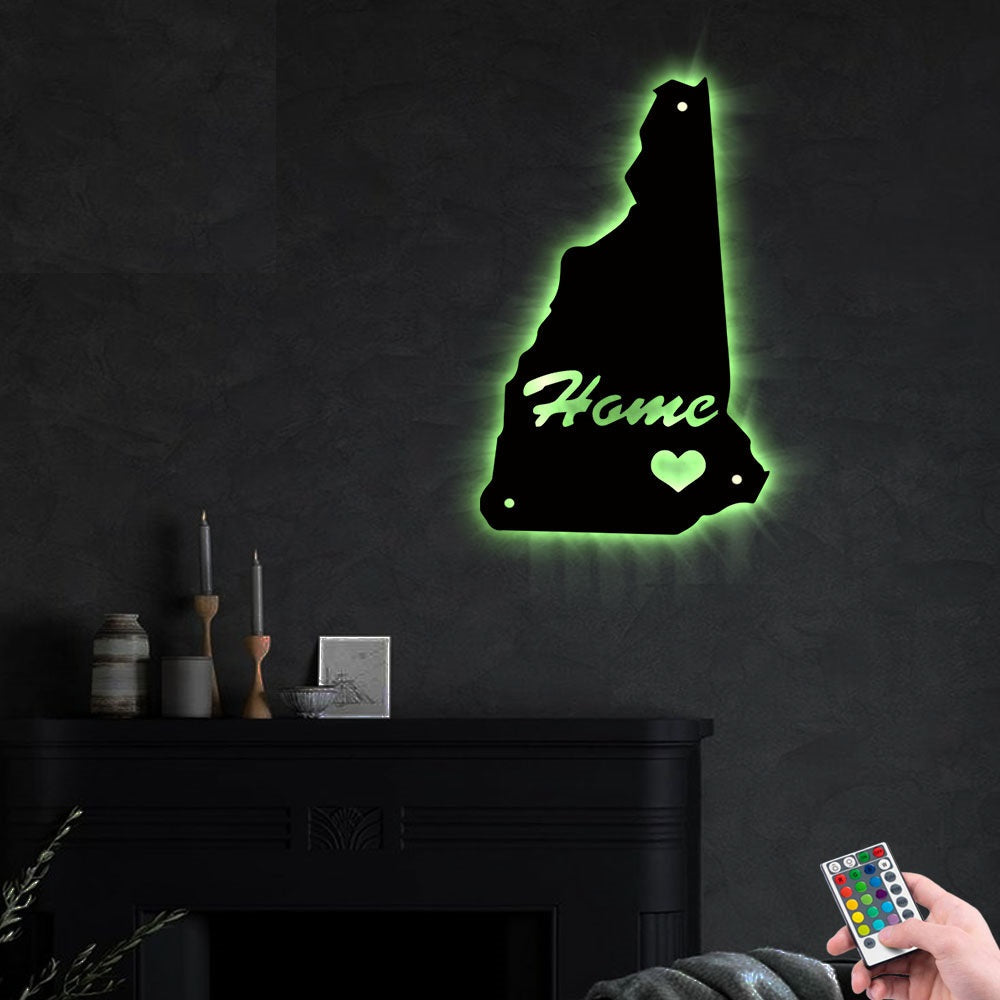 New Hampshire Is My Home - Led Light Metal - Owls Matrix LTD