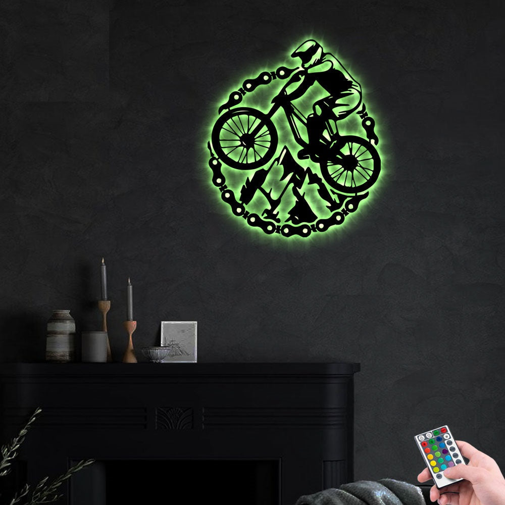 Moutain Biking So Cool So Free - Led Light Metal - Owls Matrix LTD