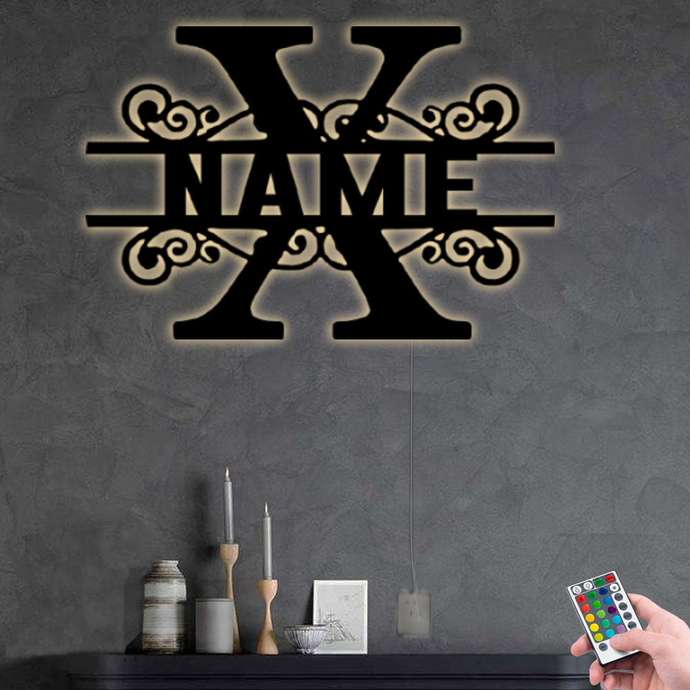 Family Name X Lover Personalized - Led Light Metal - Owls Matrix LTD