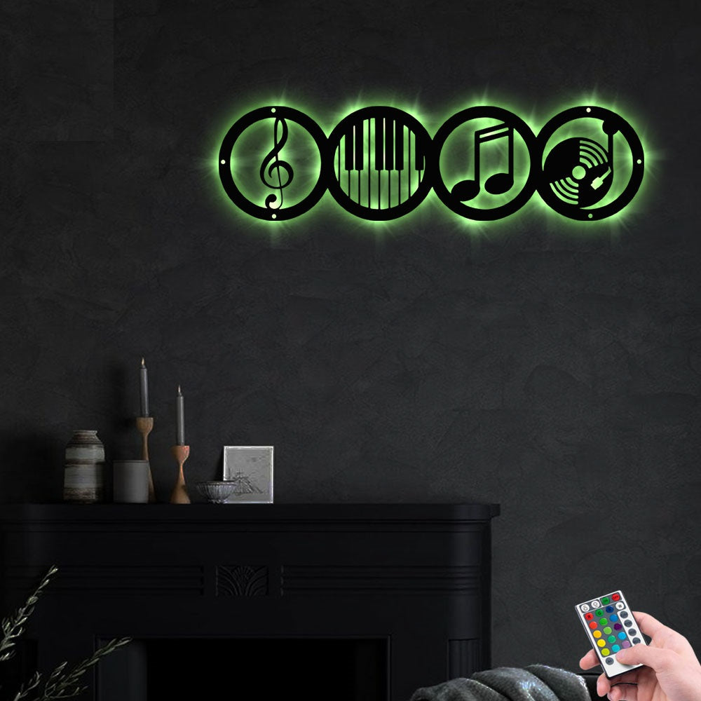 Music Symbols - Led Light Metal - Owls Matrix LTD