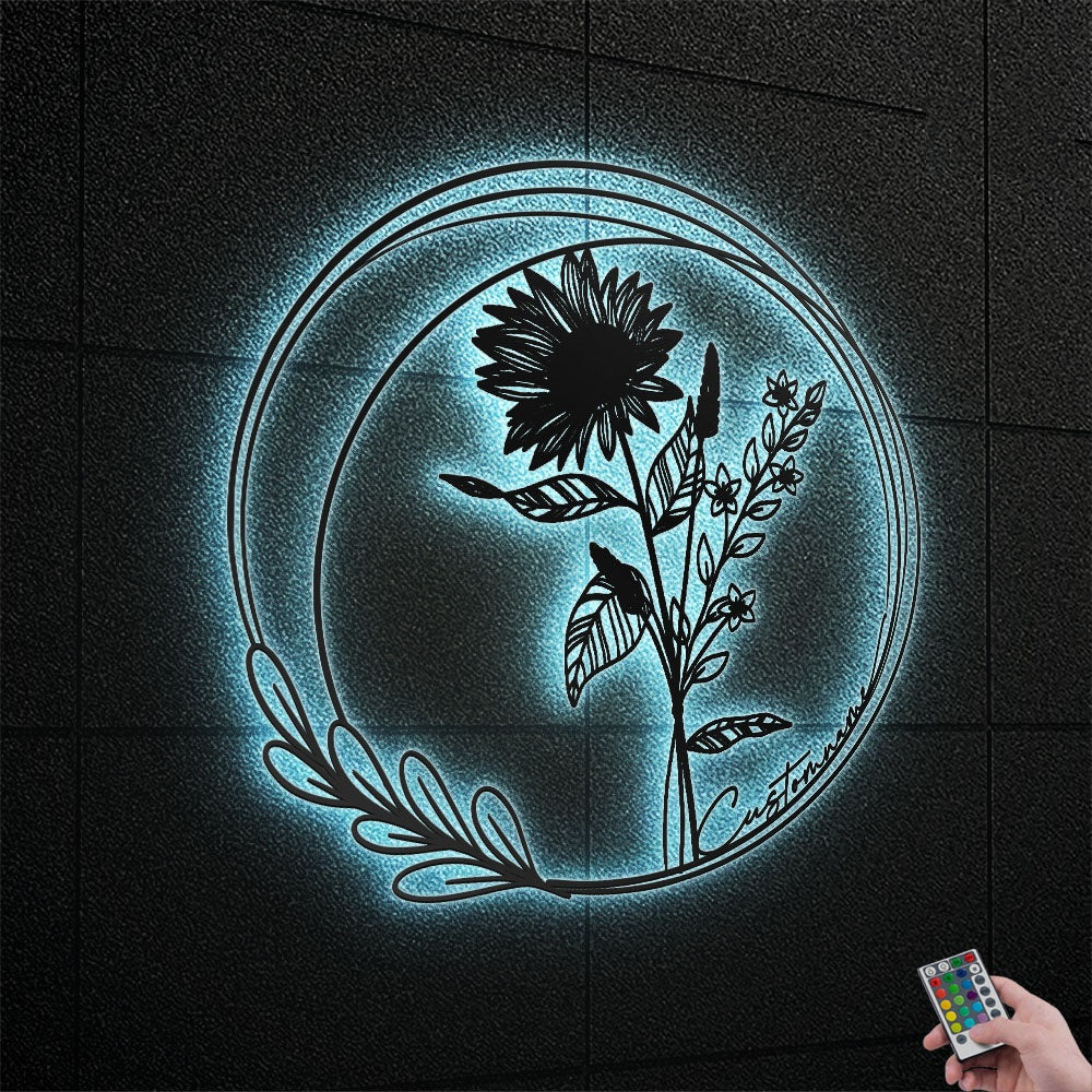 Floral Bouquet Flowers Wildflowers Botanical Field Plants Floral V13 - Led Light Metal - Owls Matrix LTD