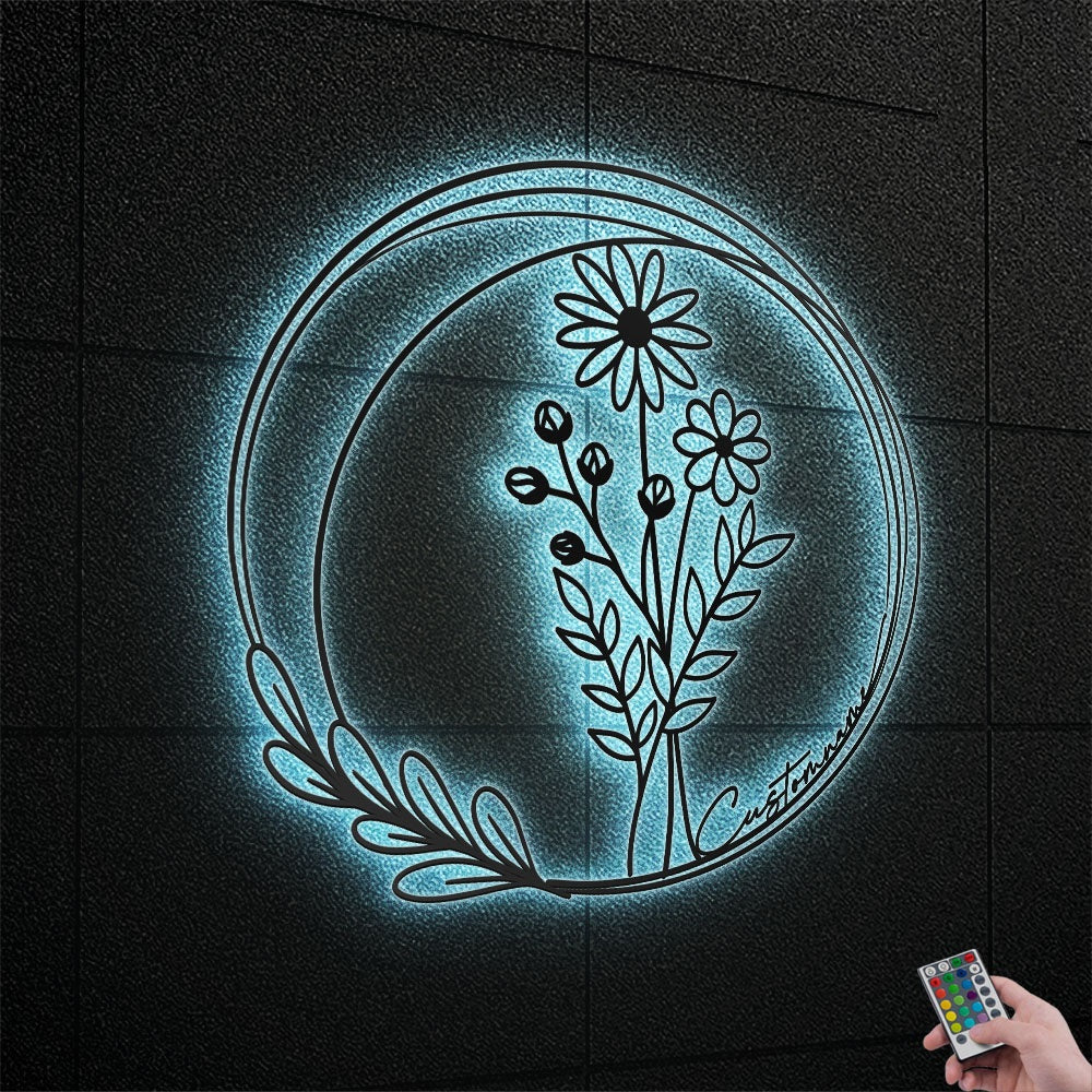 Floral Bouquet Flowers Wildflowers Botanical Field Plants Floral V5 - Led Light Metal - Owls Matrix LTD
