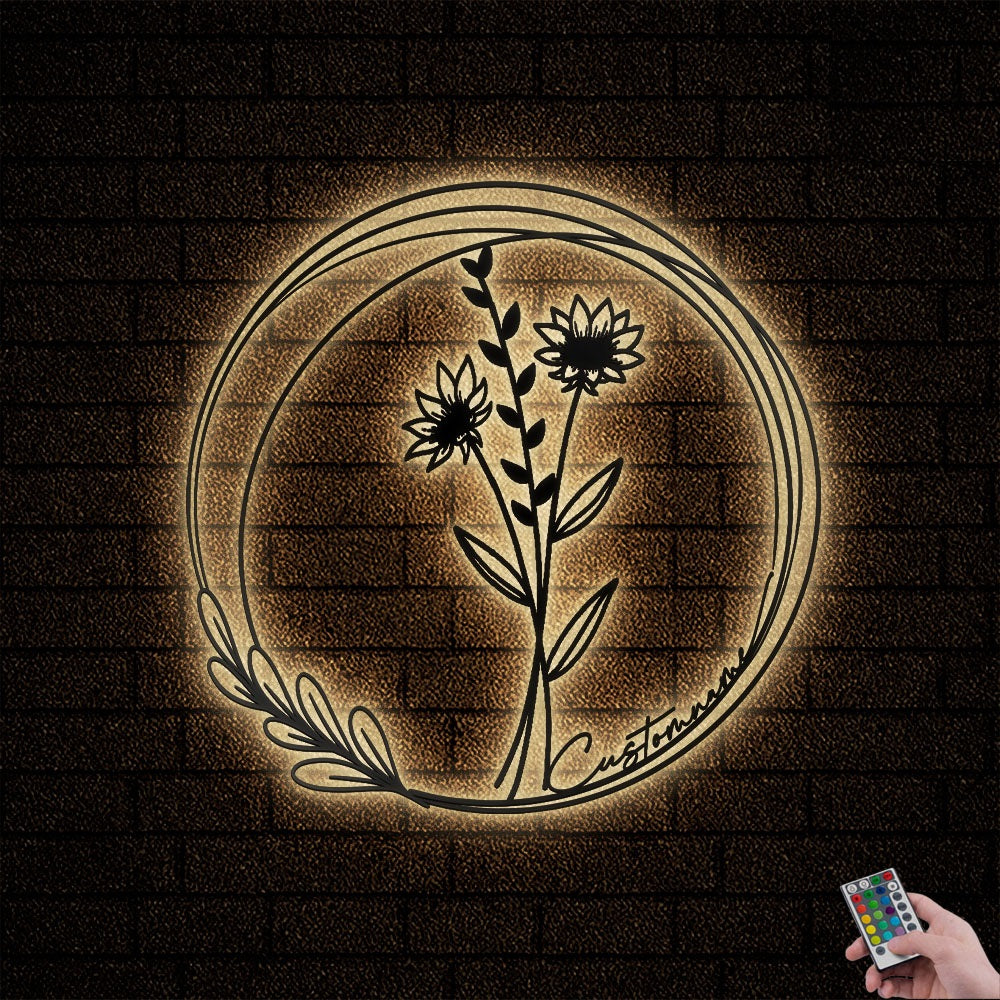 Floral Bouquet Flowers Wildflowers Botanical Field Plants Floral Style - Led Light Metal - Owls Matrix LTD