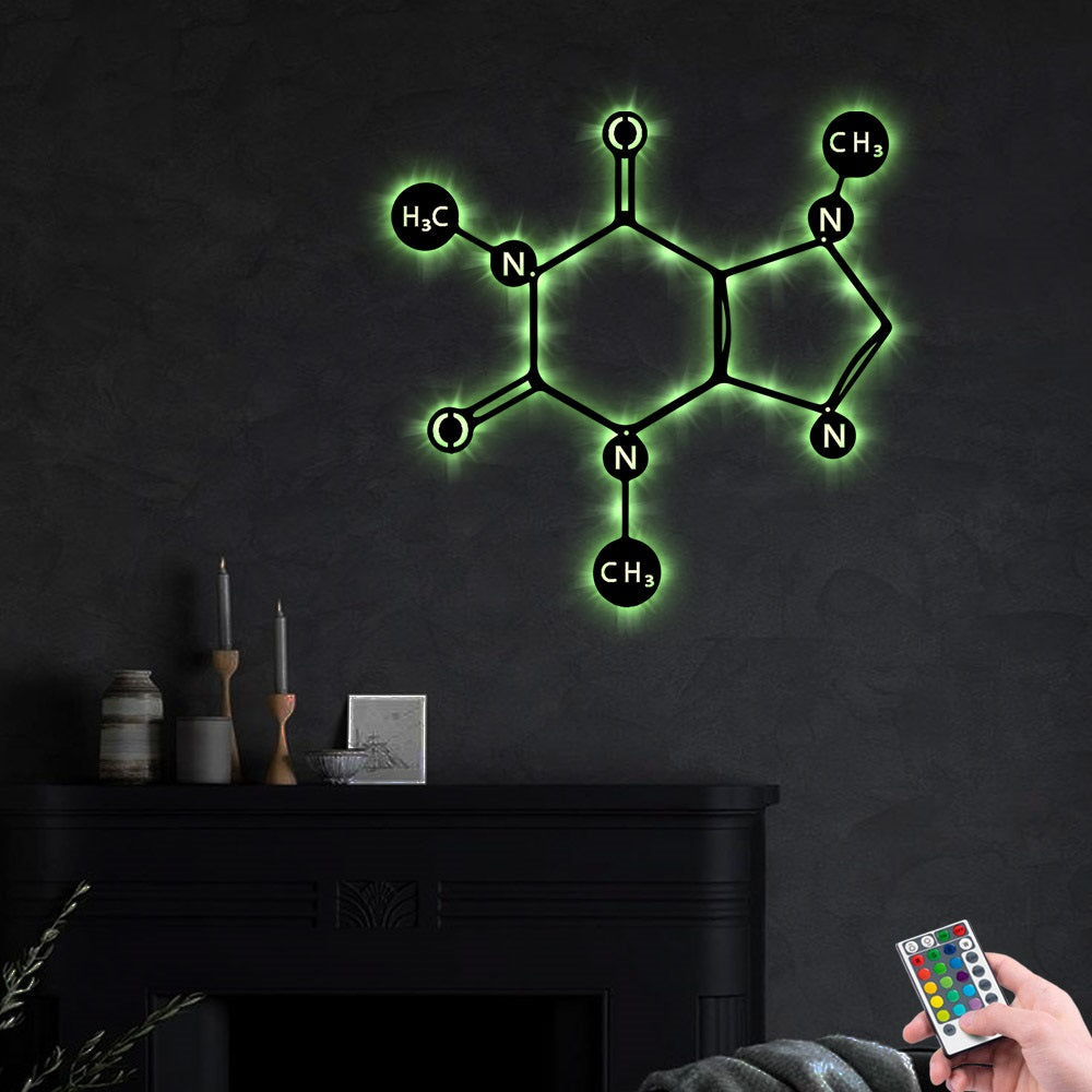 Caffeine I Love Chemistry - Led Light Metal - Owls Matrix LTD