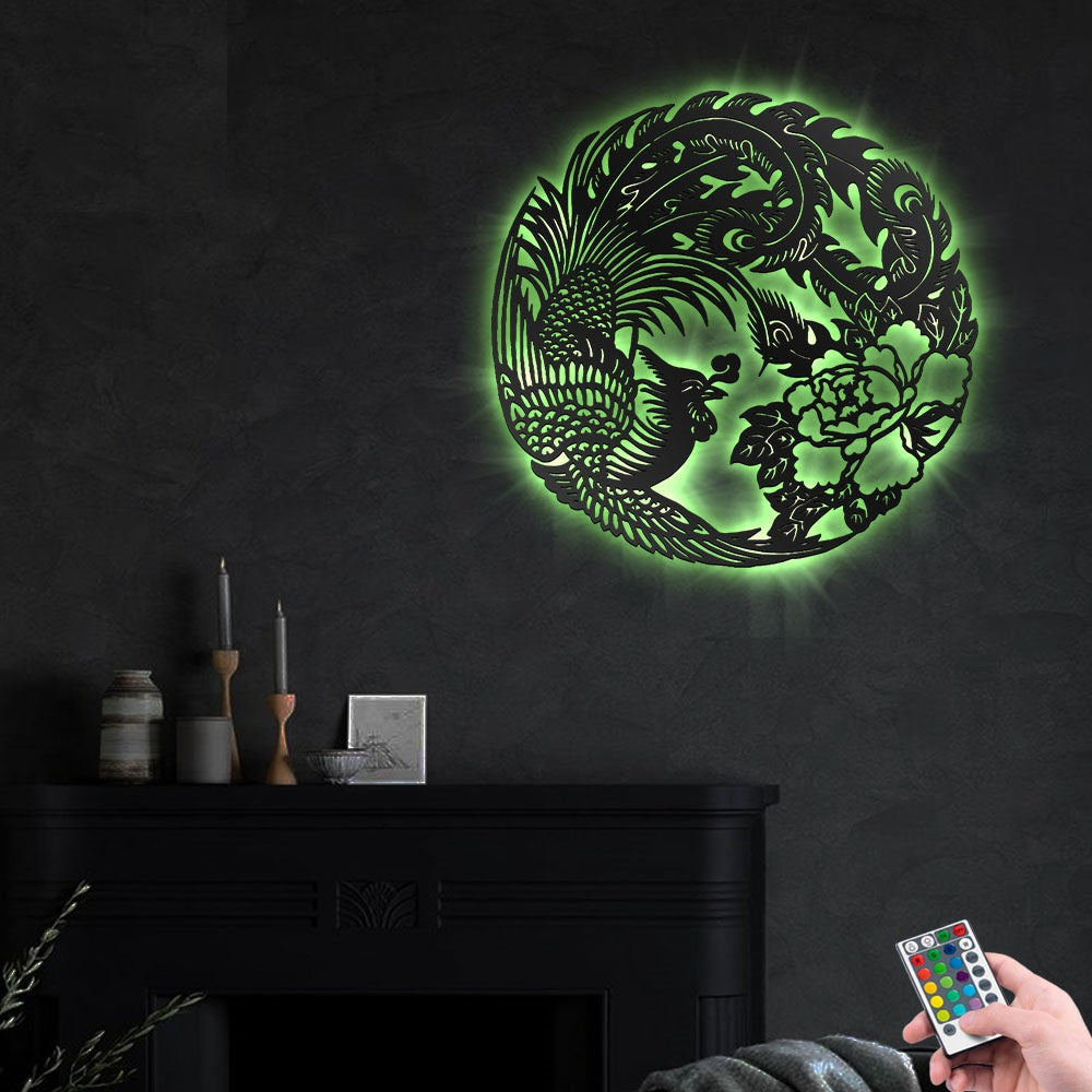 Flower Phoenix - Led Light Metal - Owls Matrix LTD