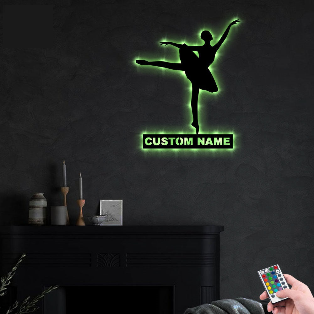 Ballet Dancer Personalized - Led Light Metal - Owls Matrix LTD
