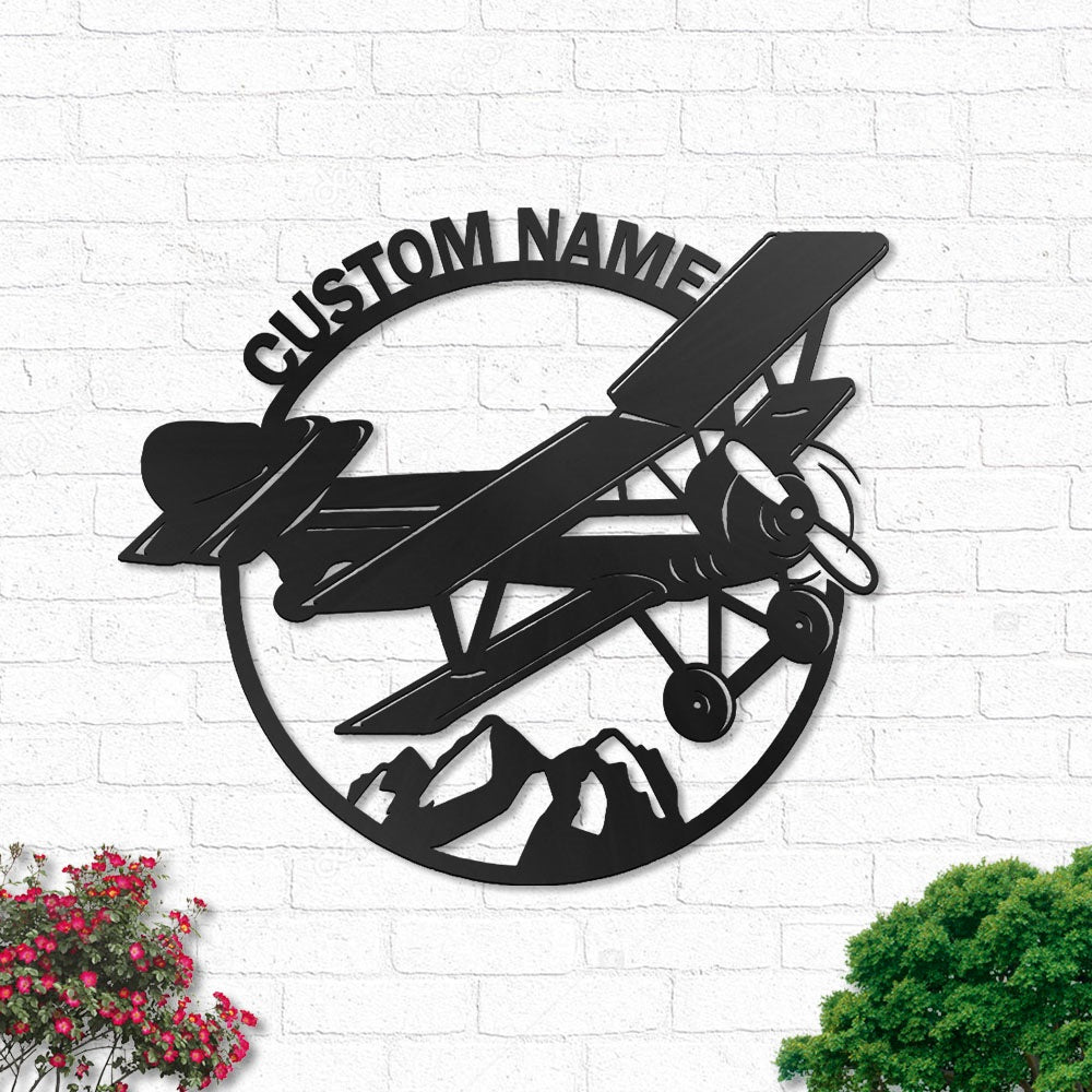 Airplane On The Moutain Personalized - Led Light Metal - Owls Matrix LTD