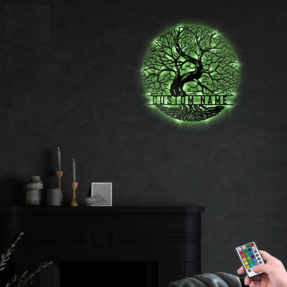 Tree Of Life Just Mythical Personalized - Led Light Metal - Owls Matrix LTD
