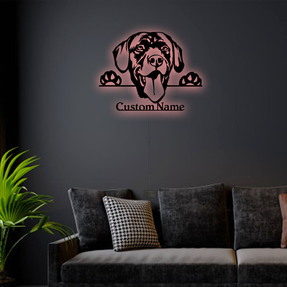 Labrador Dog Style Personalized - Led Light Metal - Owls Matrix LTD