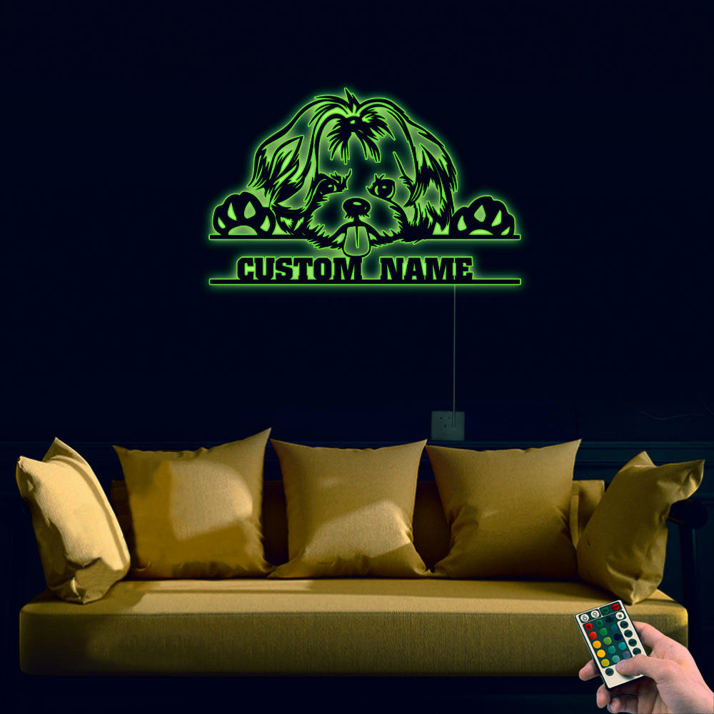 Shih Tzu Dog Personalized - Led Light Metal - Owls Matrix LTD