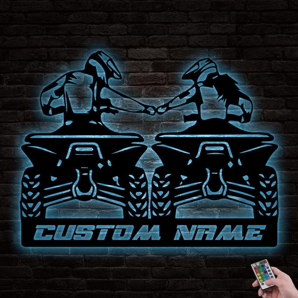 Vehicle Four Wheels Husband and Wife Personalized - Led Light Metal - Owls Matrix LTD