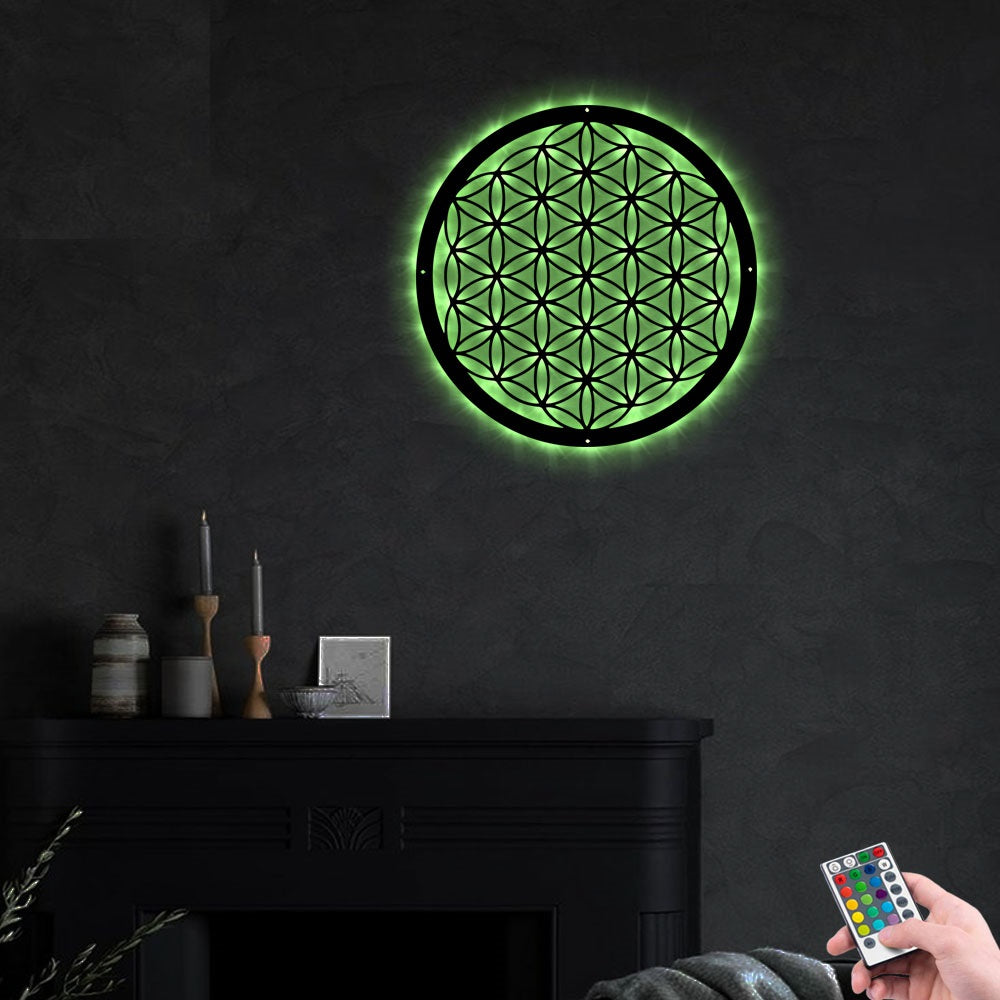 The Flower Of Life - Led Light Metal - Owls Matrix LTD