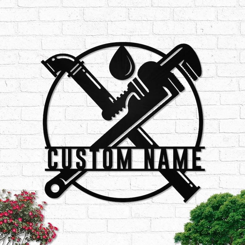 Plumber Plumbing With Plumber Personalized - Led Light Metal - Owls Matrix LTD